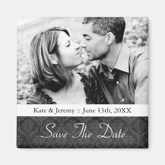 Sla de datum foto bruiloft magneet (Voorkant)