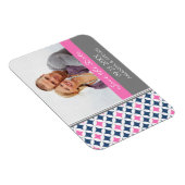 Sla de datum foto bruiloft magneet grijs blauw roz (Rechterzijde)