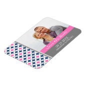 Sla de datum foto bruiloft magneet grijs blauw roz (Linkerzijde)