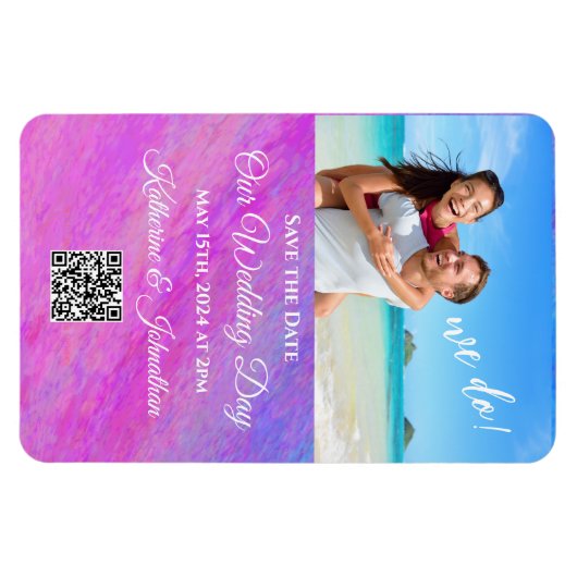 Sla de datum Foto Bruiloft Magnet-Stardust Zee- Magneet (Horizontaal)