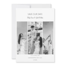 Sla de datum foto collage zwart wit bruiloft