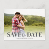 Sla de datum foto Eenvoudige bruiloft Aankondigingskaart (Voorkant)