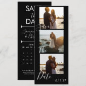 Sla de datum foto filmstrip bruiloft kalender save the date (Voorkant / Achterkant)