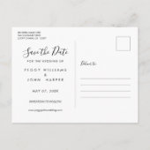 Sla de datum Foto Floral Heart Wedding Modern Aankondigingskaart (Achterkant)