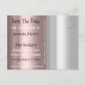 Sla de datum foto Glitter Verloving Roos Grijs Aankondigingskaart (Achterkant)