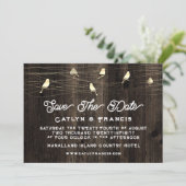 Sla de datum Foto Goud Hout Land Vogel Budget Kaart (Staand voorkant)