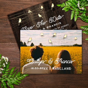 Sla de datum Foto Goud Hout Land Vogel Budget Kaart