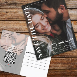 Sla de datum Foto QR Code Minimalist Modern op Aankondigingskaart