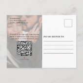 Sla de datum Foto QR Code Minimalist Modern op Aankondigingskaart (Achterkant)