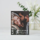 Sla de datum Foto QR Code Minimalist Modern op Aankondigingskaart (Staand voorkant)