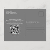 Sla de Datum Foto QR Code Moderne Typografie Aankondigingskaart (Achterkant)