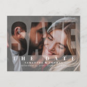 Sla de Datum Foto QR Code Moderne Typografie Aankondigingskaart (Voorkant)