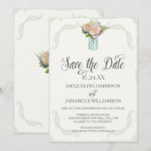 Sla de datum foto rustieke bloemen metselaar Rozen Kaart (Voorkant / Achterkant)