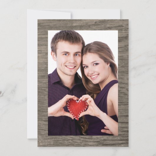 Sla de datum foto rustieke kant houten hek kaart (Achterkant)