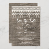 Sla de datum foto rustieke kant houten hek kaart (Voorkant / Achterkant)