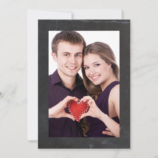 Sla de datum foto rustieke kant krijtbord kaart (Achterkant)