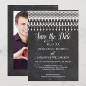 Sla de datum foto rustieke kant krijtbord kaart (Voorkant / Achterkant)