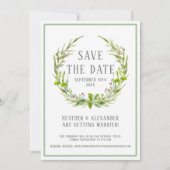 Sla de datum foto sjabloon waterverf krans kunst kaart (Voorkant)