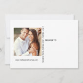 Sla de datum foto uitnodiging roze perzik bloemen (Achterkant)