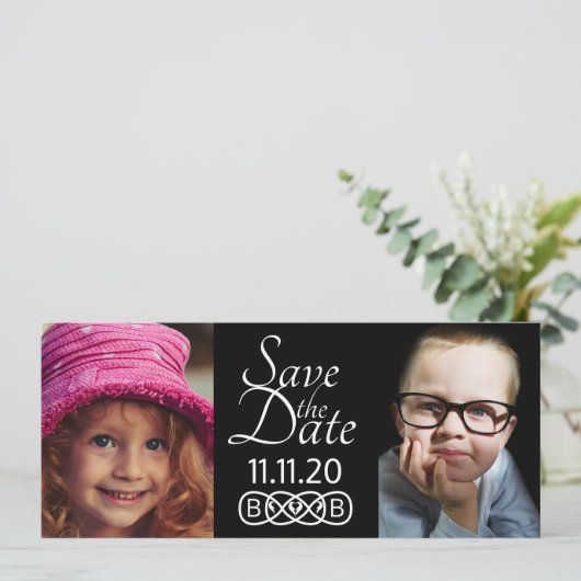 Sla de datum fotokaarten op save the date (Staand voorkant)