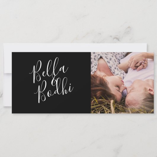 Sla de datum fotokaarten op save the date (Achterkant)