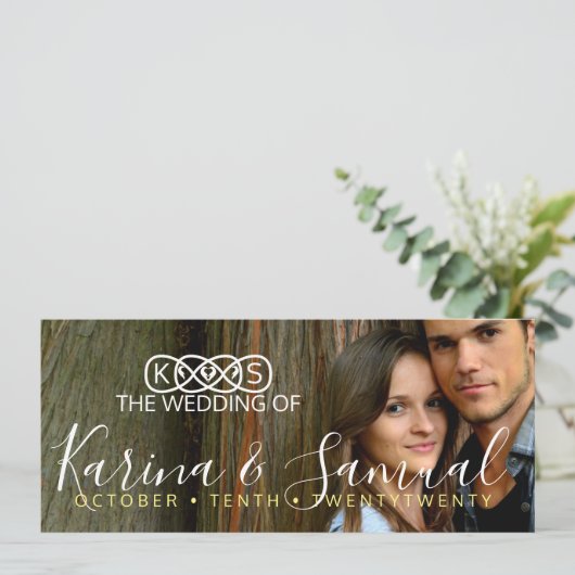 Sla de datum fotokaarten op save the date (Staand voorkant)