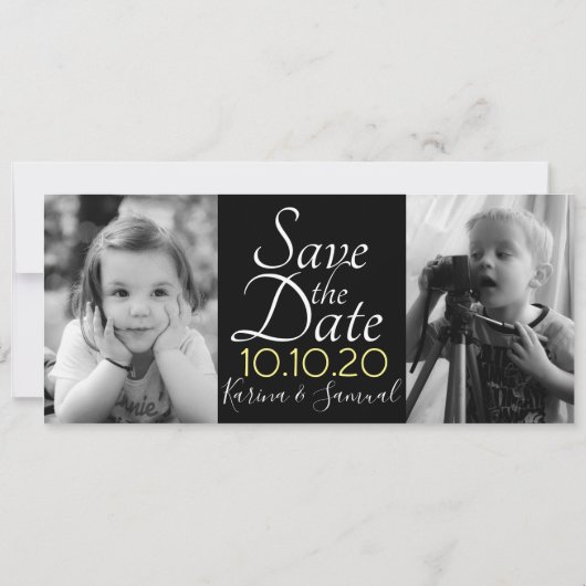 Sla de datum fotokaarten op save the date (Achterkant)