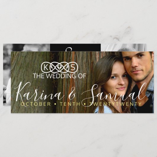 Sla de datum fotokaarten op save the date (Voorkant / Achterkant)