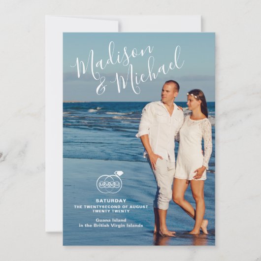 Sla de datum fotokaarten op save the date (Voorkant)