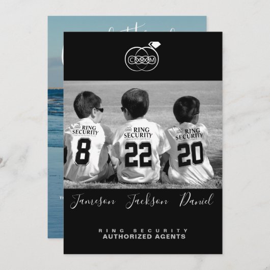 Sla de datum fotokaarten op save the date (Voorkant / Achterkant)