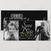 Sla de datum fotokaarten op save the date (Voorkant / Achterkant)