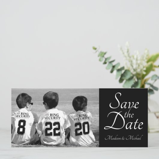 Sla de datum fotokaarten op save the date (Staand voorkant)