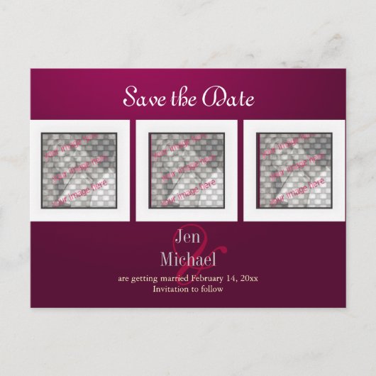 Sla de datum foto's briefkaarten, aankondigingskaart (Voorkant)