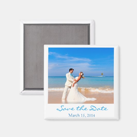 Sla de datum fotostijl magneet op (Voorkant / Achterkant)