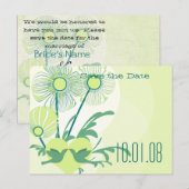 Sla de datum Funky en Fun Limoen Flowers op Aankondigingskaart (Voorkant / Achterkant)