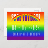 Sla de datum Gay bruiloft LGBT Gay Pride Party Briefkaart (Voorkant / Achterkant)