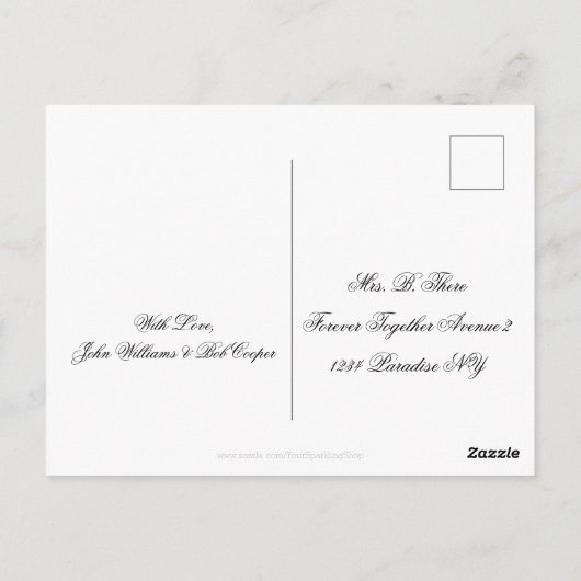 Sla de datum Gay bruiloft LGBT Gay Pride Party Briefkaart (Achterkant)