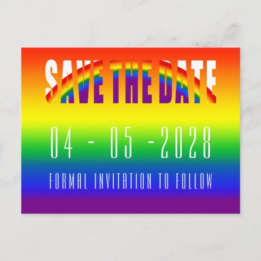 Sla de datum Gay bruiloft LGBT Gay Pride Party Briefkaart (Voorkant)