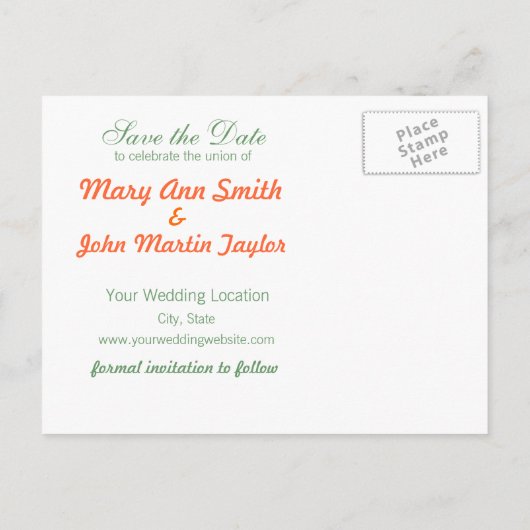 Sla de datum Geel & Oranje Poppy Briefkaart (Achterkant)