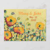 Sla de datum Geel & Oranje Poppy Briefkaart (Voorkant)