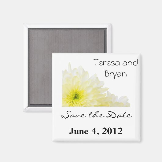 Sla de datum gele bloem op magneet (Voorkant / Achterkant)