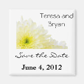 Sla de datum gele bloem op magneet (Voorkant)