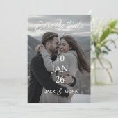 Sla de datum Gepersonaliseerde Eenvoudige Moderne  Kaart (Staand voorkant)