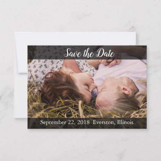 Sla de datum gepersonaliseerde fotokaart op save the date (Voorkant)