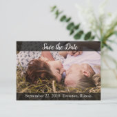 Sla de datum gepersonaliseerde fotokaart op save the date (Staand voorkant)