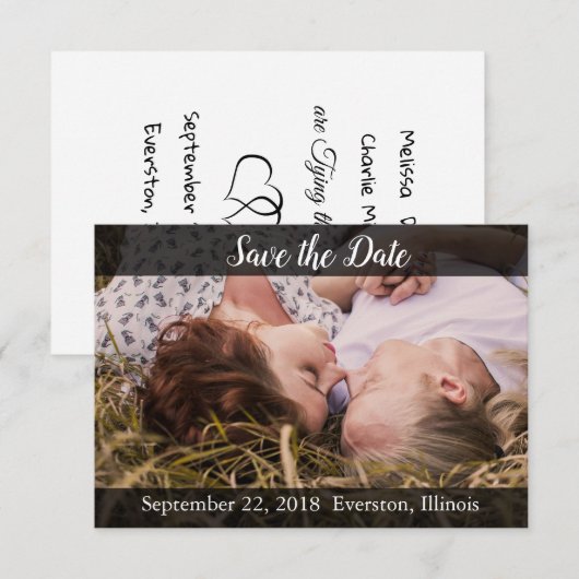Sla de datum gepersonaliseerde fotokaart op save the date (Voorkant / Achterkant)
