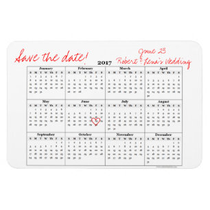 Sla de datum gepersonaliseerde jaarlijkse kalender magneet