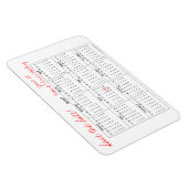Sla de datum gepersonaliseerde jaarlijkse kalender magneet (Rechterzijde)