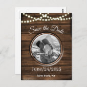 Sla de datum gepersonaliseerde rustieke houten ont briefkaart (Voorkant / Achterkant)