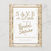 Sla de datum Gold en White op - Vrijgezellenfeest Aankondigingskaart (Voorkant)